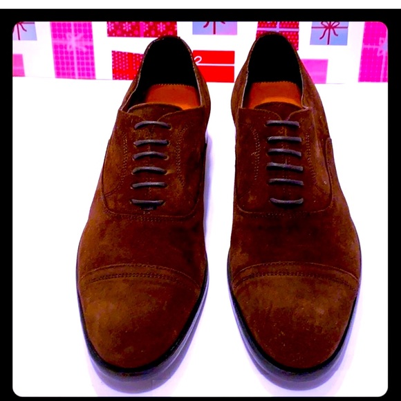 NWOT/ NEW Zara Man Cognac Suede Oxford Shoes: 8.5 - Picture 4 of 9